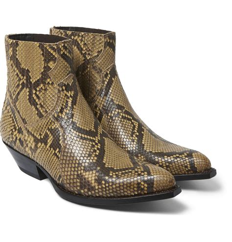 saint laurent python boots men's